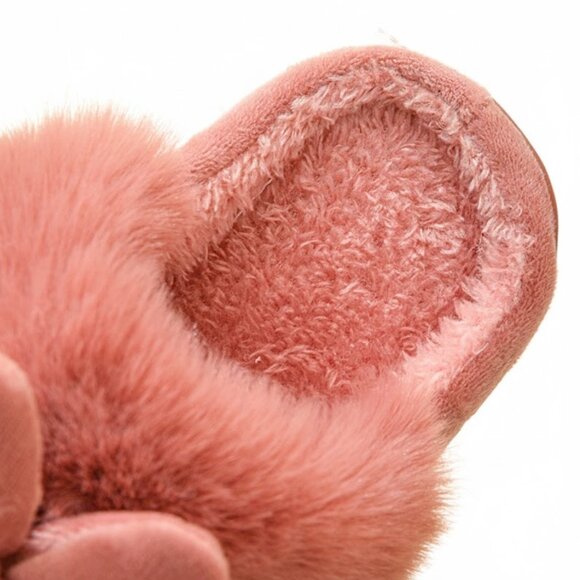 Cozy Fluffy Bunny Slides with Pom-Pom Detail - Picture 3 of 4